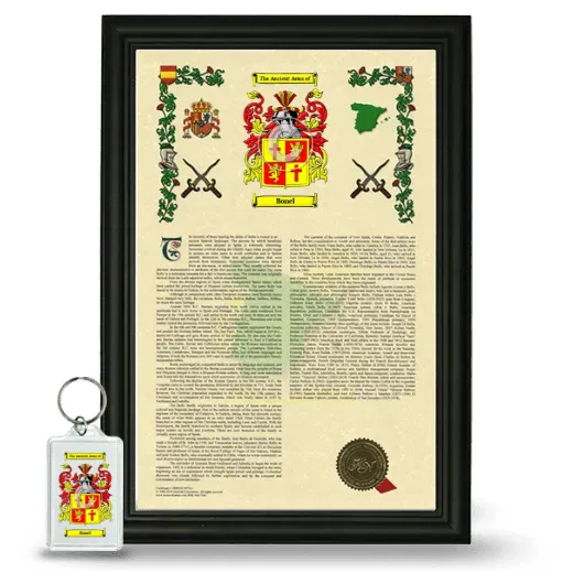 Bonel Framed Armorial History and Keychain - Black