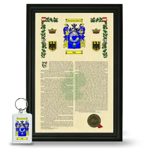 Bop Framed Armorial History and Keychain - Black