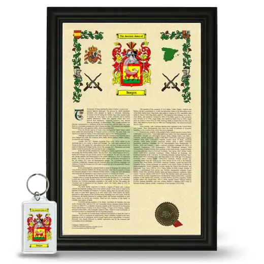 Borges Framed Armorial History and Keychain - Black