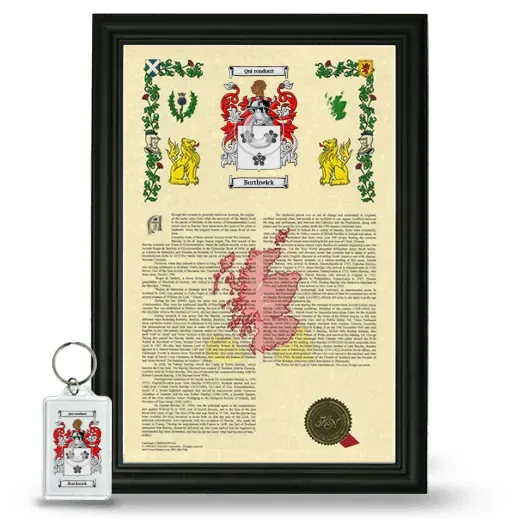 Borthwick Framed Armorial History and Keychain - Black