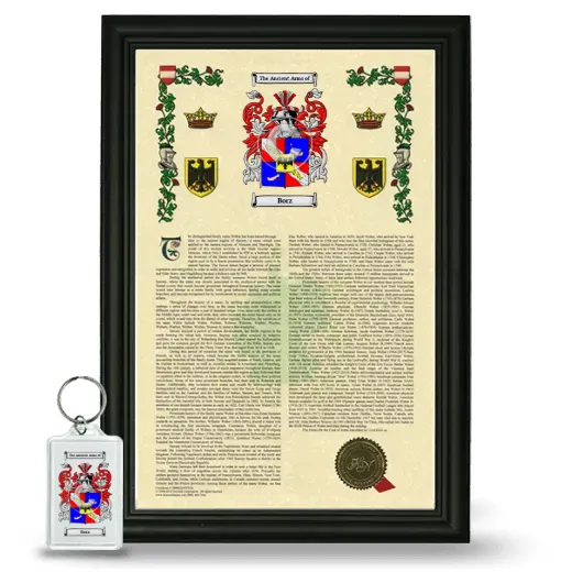 Borz Framed Armorial History and Keychain - Black