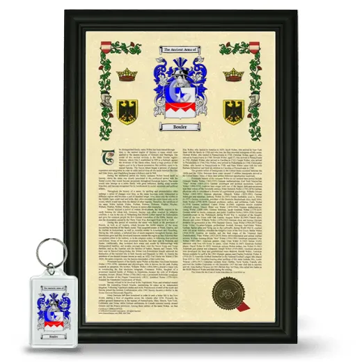 Bouler Framed Armorial History and Keychain - Black
