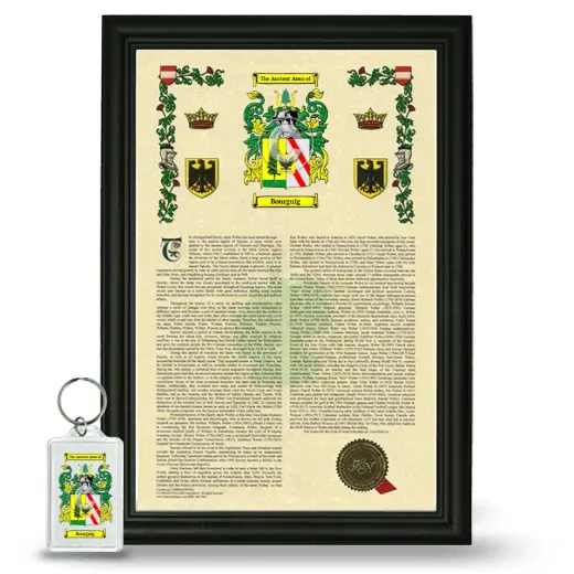 Bourguig Framed Armorial History and Keychain - Black