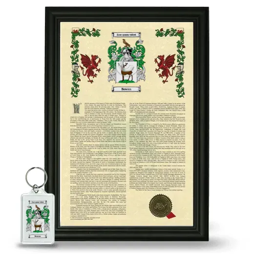 Bowan Framed Armorial History and Keychain - Black