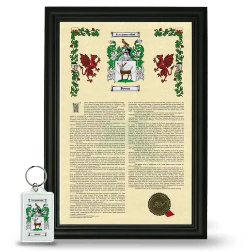 Bowen Framed Armorial History and Keychain - Black