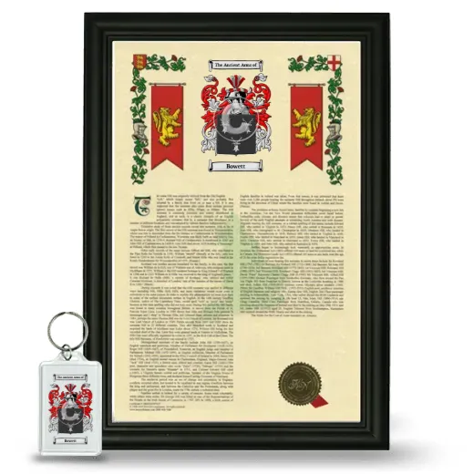 Bowett Framed Armorial History and Keychain - Black