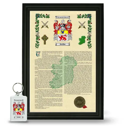 Bowline Framed Armorial History and Keychain - Black