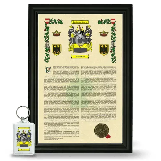 Brackman Framed Armorial History and Keychain - Black