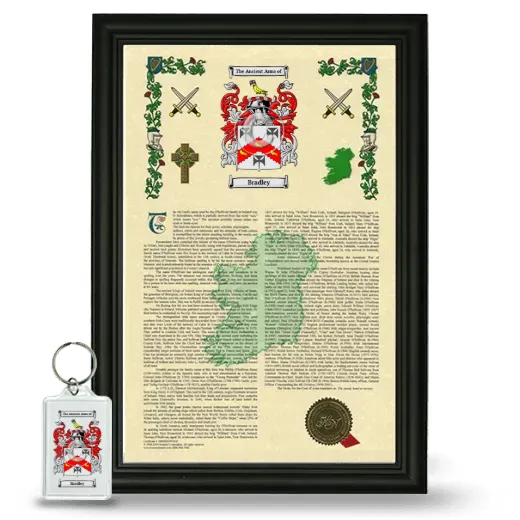 Bradley Framed Armorial History and Keychain - Black