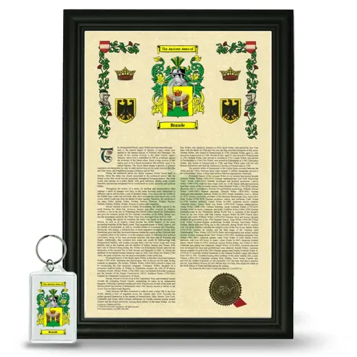 Brande Framed Armorial History and Keychain - Black