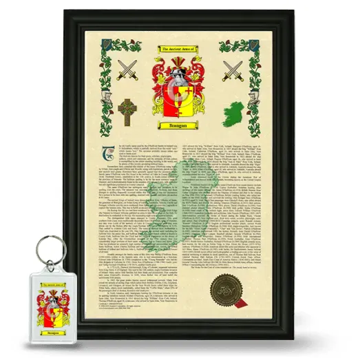 Brangan Framed Armorial History and Keychain - Black