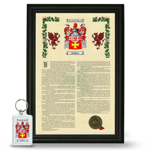 Branwyn Framed Armorial History and Keychain - Black