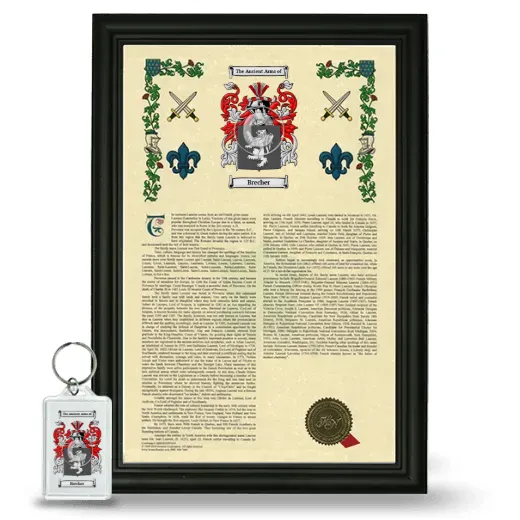 Brecher Framed Armorial History and Keychain - Black