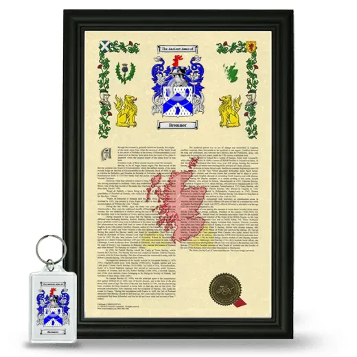 Bremner Framed Armorial History and Keychain - Black