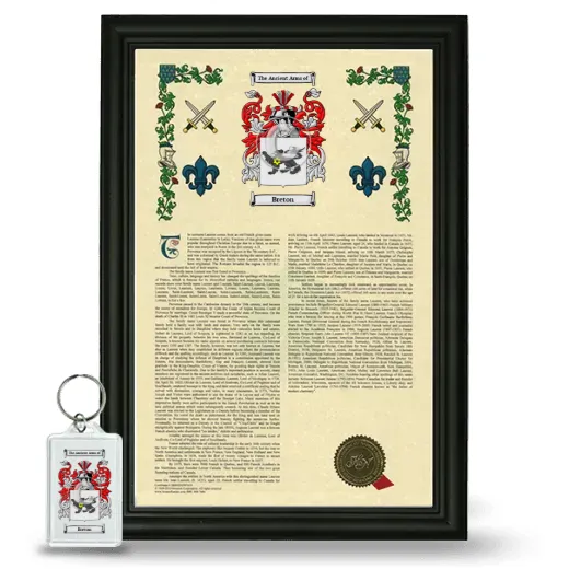 Breton Framed Armorial History and Keychain - Black