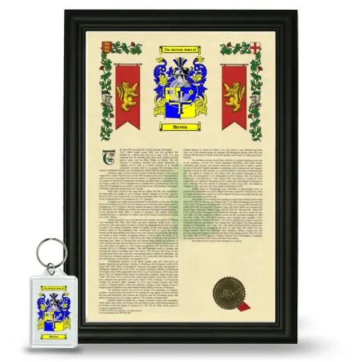 Breven Framed Armorial History and Keychain - Black
