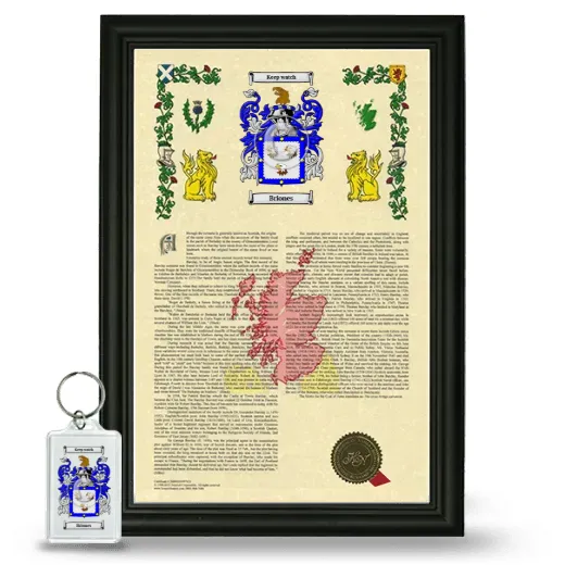 Briones Framed Armorial History and Keychain - Black