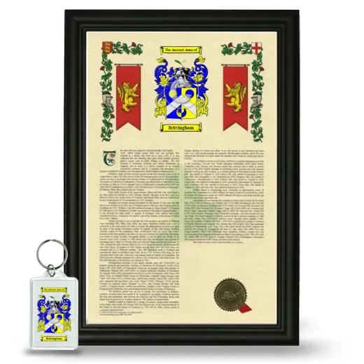 Brittingham Framed Armorial History and Keychain - Black