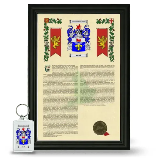 Brock Framed Armorial History and Keychain - Black