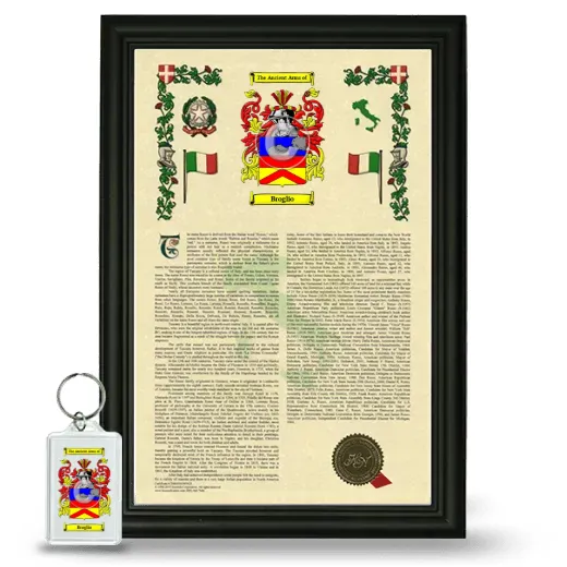 Broglio Framed Armorial History and Keychain - Black
