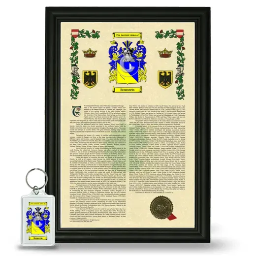 Bronstein Framed Armorial History and Keychain - Black