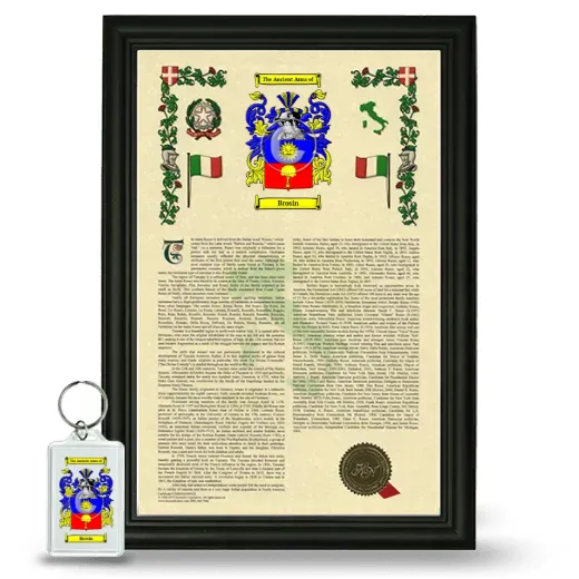 Brosin Framed Armorial History and Keychain - Black