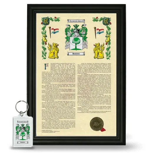 Brouwer Framed Armorial History and Keychain - Black