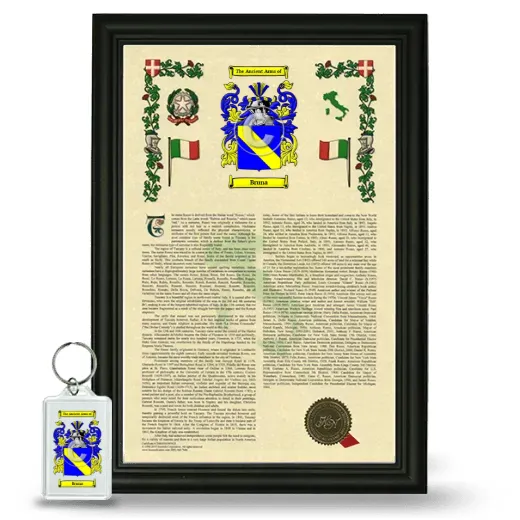 Bruna Framed Armorial History and Keychain - Black