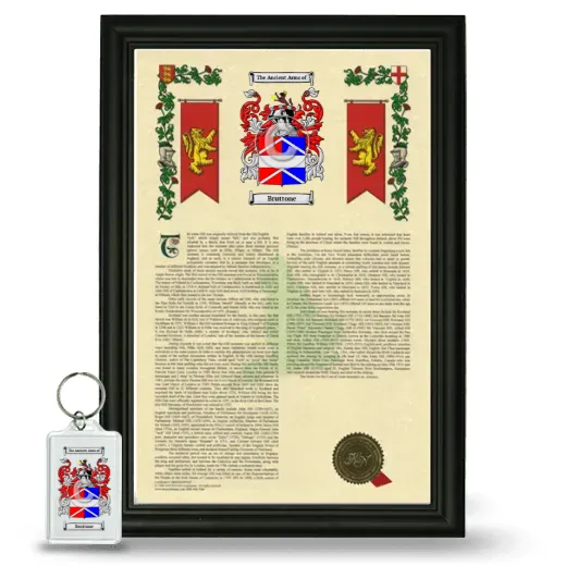 Bruttone Framed Armorial History and Keychain - Black