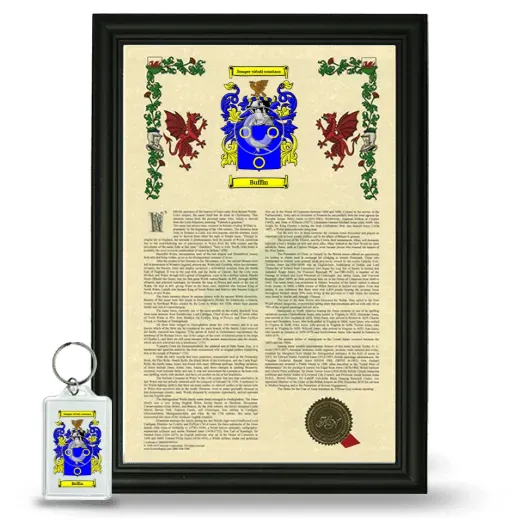 Buffin Framed Armorial History and Keychain - Black