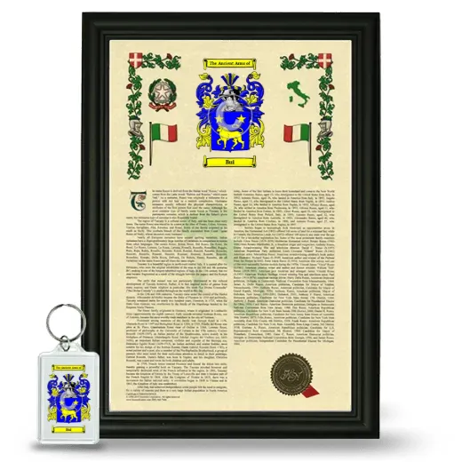 Bui Framed Armorial History and Keychain - Black