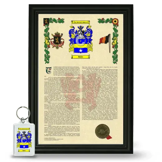 Buler Framed Armorial History and Keychain - Black
