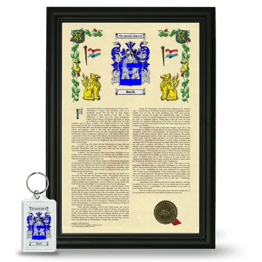 Burch Framed Armorial History and Keychain - Black