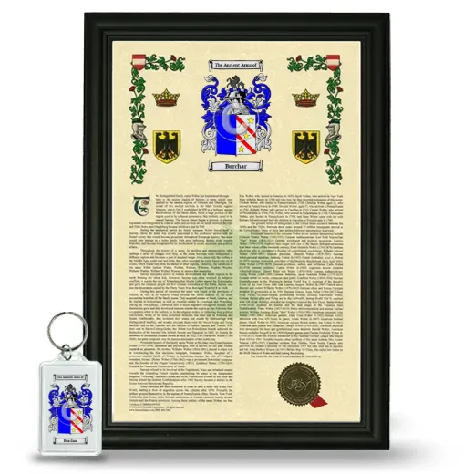Burchar Framed Armorial History and Keychain - Black