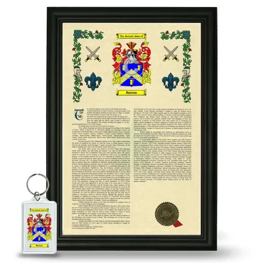 Bureau Framed Armorial History and Keychain - Black