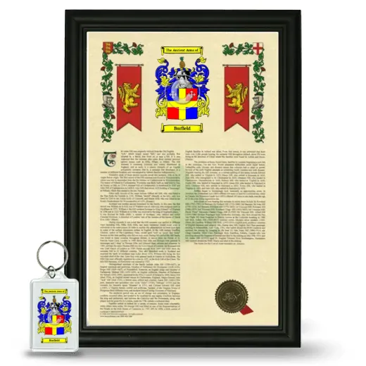 Burfield Framed Armorial History and Keychain - Black