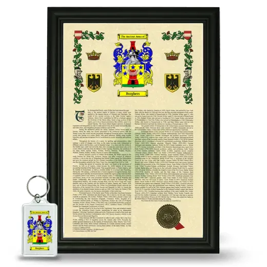 Burghers Framed Armorial History and Keychain - Black