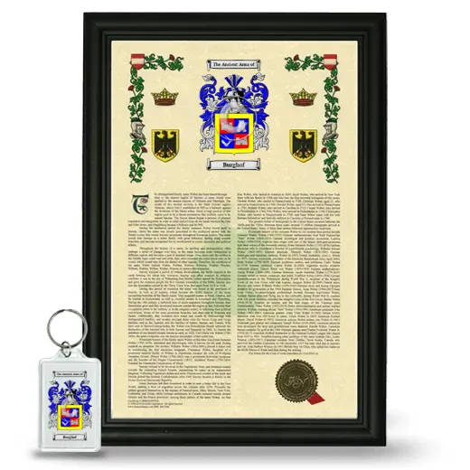 Burghof Framed Armorial History and Keychain - Black