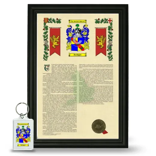 Buringer Framed Armorial History and Keychain - Black