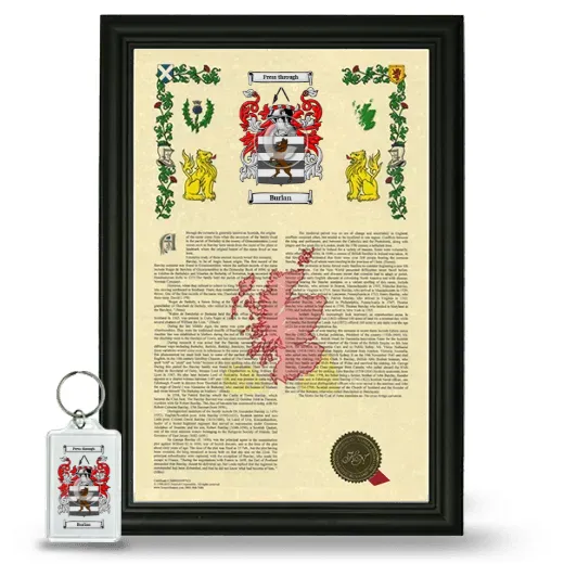 Burlan Framed Armorial History and Keychain - Black
