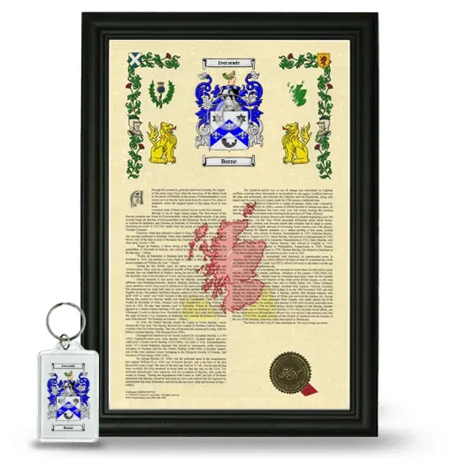 Burne Framed Armorial History and Keychain - Black