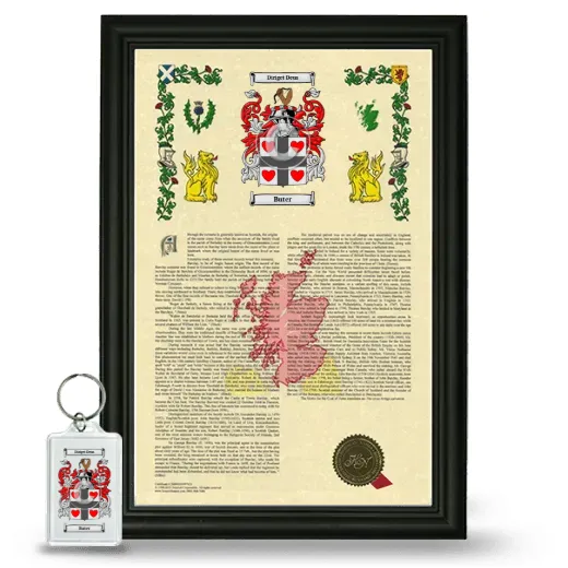 Buter Framed Armorial History and Keychain - Black