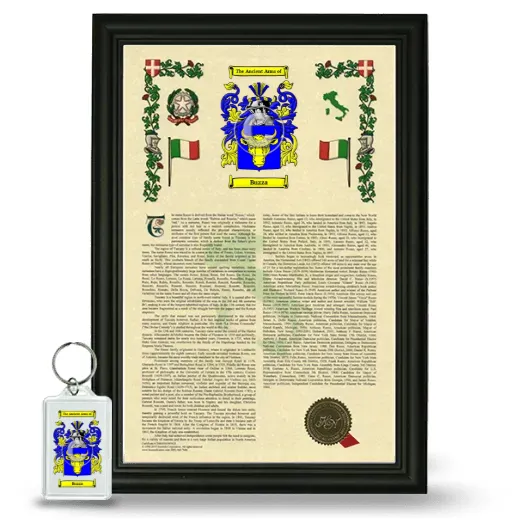 Buzza Framed Armorial History and Keychain - Black