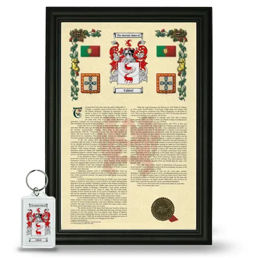 Cabral Framed Armorial History and Keychain - Black