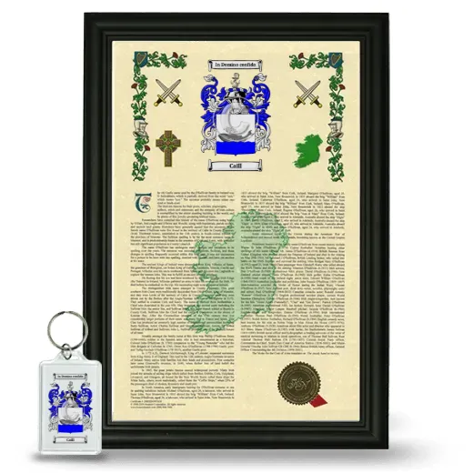 Caill Framed Armorial History and Keychain - Black
