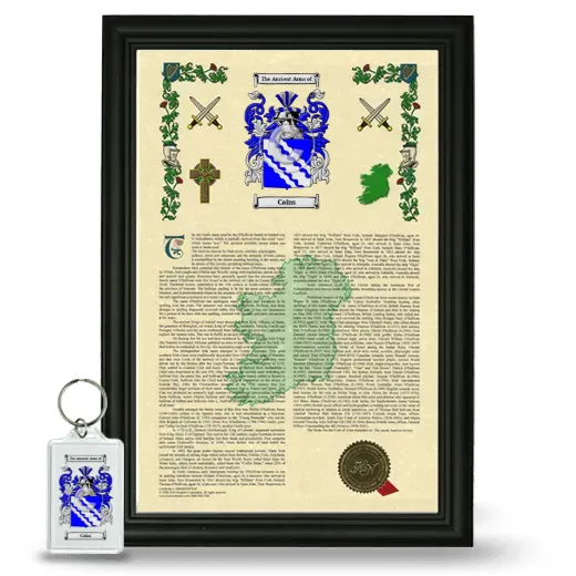Cains Framed Armorial History and Keychain - Black