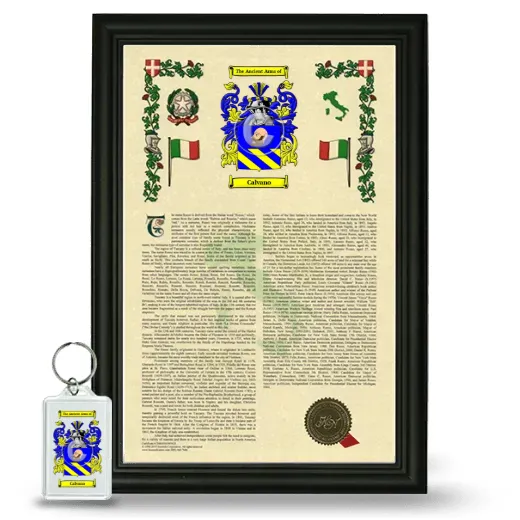 Calvano Framed Armorial History and Keychain - Black