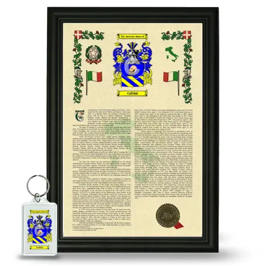Calvini Framed Armorial History and Keychain - Black
