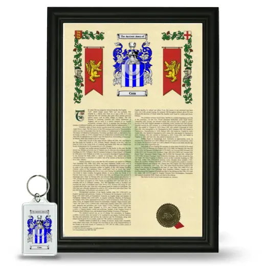 Cam Framed Armorial History and Keychain - Black