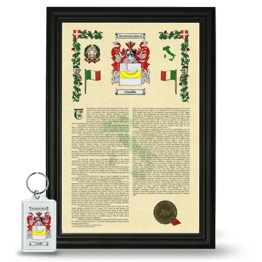 Camilla Framed Armorial History and Keychain - Black